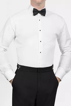Mens IVORY LAYDOWN  tuxedo shirt ALL SIZES Used from rental stock 